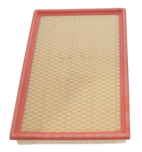 Racing Air Filter For Automotive Intake Upgrade With Pleated Paper Media And High Strength Construction Delivers Maximum Airflow Cleaner Engine Easy Fit Performance Boost For Street And Track Use shown with pleated paper surface close-up.