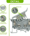 LED Indication Fuse Holder Terminal Block For DIN Rail 24V DC, grey nylon PA66 shell, metal components detail view