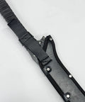 Handle and sheath close-up of Handmade High Carbon Steel Sword With Full Tang Blade Sharp Edge Leather Sheath All Metal Construction