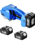 Top Shelf Portable Electric Strapping Machine For Smooth PP And PET Banding Operations With Dual Rechargeable Batteries and clear digital screen.