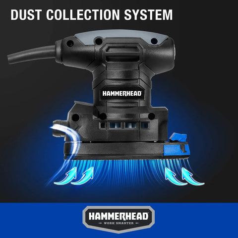 Beast Of A 1.4 Amp Detail Sander With 12000 OPM Dust Collection System and Quick Swap Triangular Detail Attachment