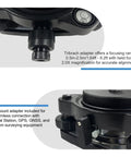 Close-up of Tribrach with Optical Plummet and Fixed Adapter Leveling Base Five Eighths Inch Eleven Thread Mount for GNSS RTK Base
