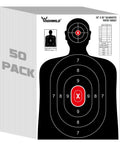 Silhouette Target Pack For Shooting Practice 23X35 Inches White And Black 50 Count Targets for handguns rifles airguns BB guns