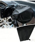 Heavy Duty Magnetic EV Charger Cover For Steel Ride Built Different Weatherproof Oxford Cloth Rain Shield protecting EV port from rain.
