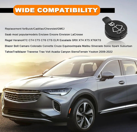 No Fuss Easy Install Windshield Washer Fluid Reservoir Cap Replacement For Buick Enclave Envision Regal LaCrosse Allure