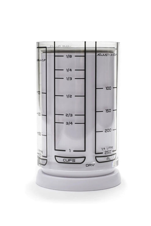 Adjustable 1 Cup Measuring Cup Made From Durable ABS And SAN Plastic With Silicone Seal, Ideal For Metric And Standard Measurements, Super Handy Kitchen Essential For Baking And Cooking Creations, clear marked cup