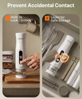 Compact Food Vacuum Sealer With 65KPa Suction, Auto And Manual Modes in use on kitchen counter with travel lock feature