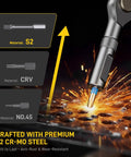 Magnetic 74 In 1 Ratchet Screwdriver Set With Detachable Handle Pro Grade Multi Bit Kit with S2 CR-MO steel bits and sparks