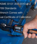 Digital Torque Wrench Three Eighths Inch With 3.1 To 62.7 Foot Pounds Range Calibrated Electric Torque Tool in use showing LCD