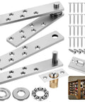 Invisible Pivot Hinge For Secret Doors And Bookshelves, Heavy Duty Up To 200 Lb, 360 Degree Rotation, Concealed Hidden Door Hardware