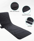 Full Body Massage Pad For Bed With 10 Vibration Motors And 5 Massage Modes, Heated Mattress Pad, showing soft polyester material and controller.