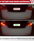 Before and after installation of Rear Tail Light Socket And Wiring Harness Replacement for Hyundai Sonata Sedan 2011 2014