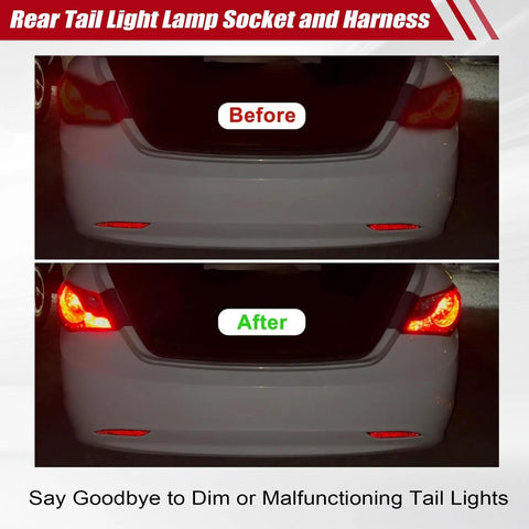 Before and after installation of Rear Tail Light Socket And Wiring Harness Replacement for Hyundai Sonata Sedan 2011 2014