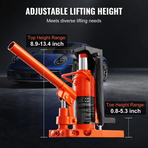 Heavy Duty Hydraulic Toe Jack Shop Essential Beast Mode Lifter With Thirty Ton Max Capacity showing adjustable height features.