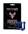Aviation Grade Built Tough Blue Anodized Gr5 Titanium M8 X 1.25 X 40Mm Hex Flange Head Bolts Cross Drilled Safety Wire Mounts For Hot Rod Resto Mods And Track Builds in packaging.