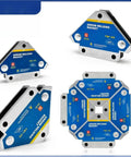 Badass 90 Degree Magnetic Welding Positioner Jig With Vertical Glue Press Clamps Top Shelf Right Angle Fixed Magnet Tool for quick precision metalwork, featuring multiple angles.