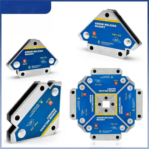 Badass 90 Degree Magnetic Welding Positioner Jig With Vertical Glue Press Clamps Top Shelf Right Angle Fixed Magnet Tool for quick precision metalwork, featuring multiple angles.
