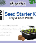 Six Pack Seed Starter Trays With 90 Coco Coir Pellets Adjustable Humidity Germination Tray With Dome Lids and seedling setup