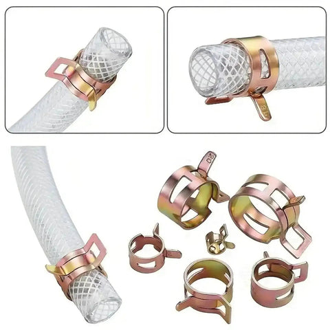 Grab This Awesome 75 Piece Manganese Steel Hose Clamp Set For Pipes And Cars With Adjustable Sizes From 6 To 10mm Perfect Low Pressure Clamping Solution, on clear hose