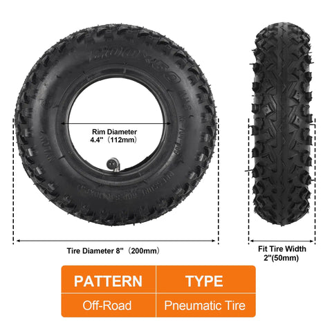 Tear Up Trails With This Rock Solid 200X50 Dirt Scooter Knobby Tire Inner Tube 8X2 Off Road Go Kart Replacement Block Tread For Dune Buggy RZ Phase Two Rx200