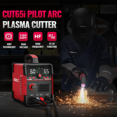65 Amp Dual Voltage Plasma Cutter With Non Touch Pilot Arc And Screen Display IGBT Inverter 110 220V cutting metal.