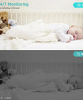 Day and night monitoring with 2K Indoor Home Security Camera With Crystal Clear Night Vision, 24/7 Live Video of sleeping baby