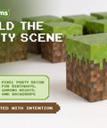 Fire Pixel Art Party Favor Boxes 8 Pack Grass Cubes Containers Sturdy Cardboard Treat Holders for gaming party setups.