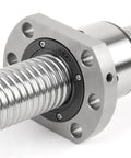 Heavy Duty Cold Rolled C5 RM4010 Ballscrew With Precision Ballnut And Machined Ends For CNC Machines close-up view of ballnut and machined ends