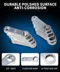 Metric 10 Piece Torque Adapter Set For Three Eighths Inch Drive Wrenches, 12 Point Box End Extensions From 10mm To 19mm displayed