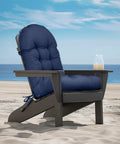 Outdoor Adirondack Chair Cushion Set With Thick High Back Tufted Design Weatherproof And Waterproof Anti Slip Lounge Pads