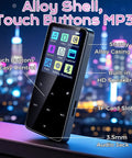 80GB Bluetooth MP3 Player with HiFi sound, touch button controls, alloy shell, HD speaker, in night city background