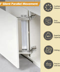 No Hassle Heavy Duty 180 Degree Lateral Hinge Set For Cabinets And Wardrobes showing smooth sliding mechanism of cabinet door.