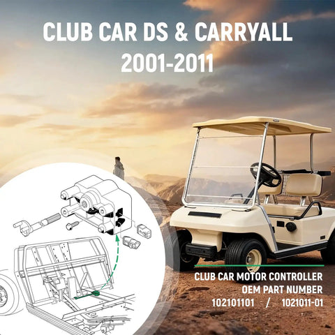 Diagram and image of Club Car DS with MCOR Throttle Potentiometer Accelerator Replacement For DS And Carryall Electric Golf Carts From 2001 To 2011 OEM 102101101 1021011-01 Replacement Part To Keep Your Cart Running Smooth And Responsive