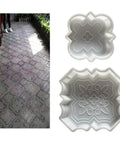 Two Piece Stepping Brick Molding Form Set For Concrete And Cement Diy Projects Easy To Use Reusable Template for walkways.