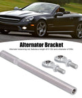 Adjustable Alternator Tensioning Rod With Heim Joint 8.5 Inch Length Heavy Duty Alternator Bracket Accessory For SBC BBC Chevy 350 454 Engines Easy Mount And Precise Tension, silver rod with heim joints