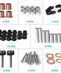 Components of Front Independent Suspension Repair Kit for Golf Cart 1016386 1016384 7048, 8 pieces shown by type