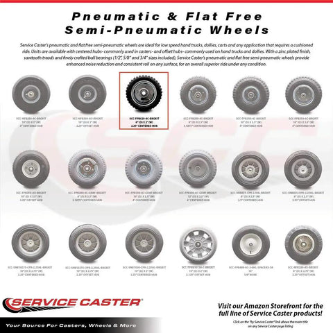 Top Shelf 6 X 2 Pneumatic Replacement Wheel Assembly Featuring 2.25 Centered Hub And Hella Smooth Ball Bearings for carts.