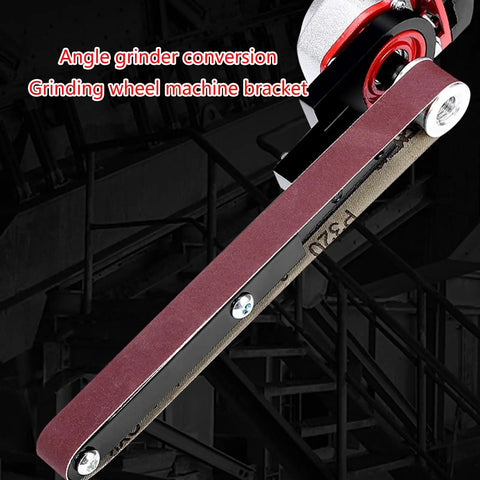 Heavy Duty Grinder To Belt Sander Converter For Fine Sanding And Trimming Metal Wood Deburr Tool Compatible With 100 Angle Grinder precise attachment with bracket.