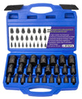 Heavy Duty Screw Extractor Set For Damaged Screws And Stripped Bolts 25 Piece CR MO MultiSpline EZ Out Style Remover