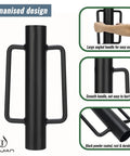 Heavy Duty Fence Post Driver With Ergonomic Handle 12 Lb Post Pounder Rammer For Wooden Posts U Channels And Fence Posts 16 Inch Post Hole Digger Black Powder Coated Steel Construction with large angled handles