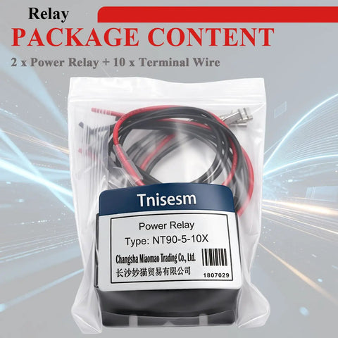 2 Pack Power Relay AC 120V Coil 30A SPDT 1NO 1NC With Flange Mounting And 10 Quick Connect Terminals Wires Mini Relay NT90-AC120V-10X For Easy Install And Rugged Pro Grade Control., package with 2 relays and 10 terminal wires