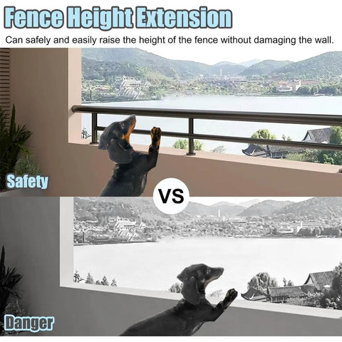 Heavy Duty Temporary Deck Railing Guardrail System Adjustable Safety Fence For Pets And Kids Weather Resistant Galvanized Steel with Fence height extension for dog safety.