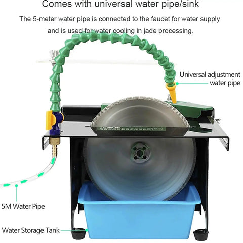 Pro Precision Mini Table Saw And Bench Lathe For Jewelry Making with 5m water pipe for jade cooling.