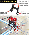 Disc Brake Conversion Kit For Bikes Aluminum Alloy Disc Brake Adapter Bracket Frame Mount Includes 6 T25 Bolts installation example