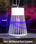 Rechargeable USB Bug Zapper With 360 Degree UV Light And Hidden Electric Grid, Portable Hanging Mosquito Trap, 6.4 inches tall