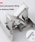 Built Tough Heavy Duty Adjustable Cabinet Hinges With Silent Soft Close for high-capacity doors up to 200 kg, includes installation hardware.