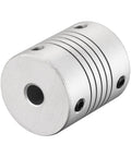 Aluminum Shaft Coupling 12mm To 6mm Flexible Spring Joint For Small Torque Motors L30xD25 Zero Backlash One Piece Metal Coupler, 12mm bore