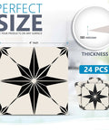 Talavera Tile Stickers 24 Pack Peel And Stick Wall Decals For Bathroom And Kitchen Easy Application Boho Chic Backsplash 4x4 Inch Star Tile