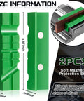 Two soft magnetic protection strips for drill press vise, sizes 4.57 x 1.06 x 0.63 inches, enhances gripping performance.