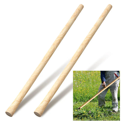2 Pack 54 To 55 Inch Solid Wood Garden Tool Replacement Handles For Digging Fork Spade And Shovel Rake Fits 1.38 To 1.77 Inch Diameter